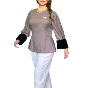 Zara - Puff Sleeve peplum cut Top - Small